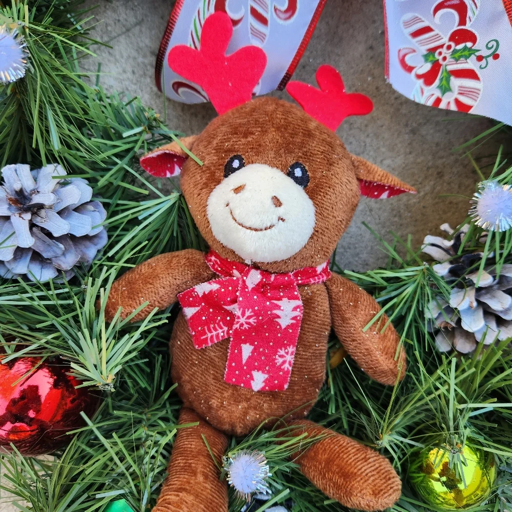 Merry Moose Christmas Wreath